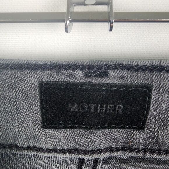 MOTHER The Insider crop Step Fray Jeans Size 24 Dark Grey Punk Grunge Casual - Picture 5 of 8